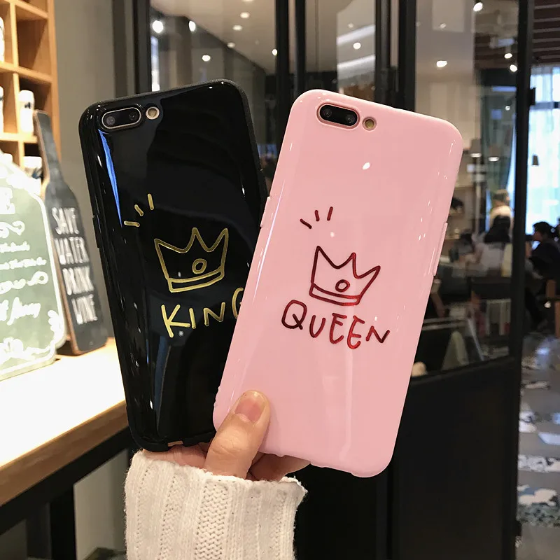 KISSCASE KING QUEEN Couple Case For iPhone 7 8 Plus Funda 6 S X XS MAX XR Soft Silicon Phone Cover Capa |