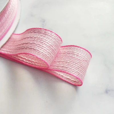Kewgarden DIY брошь бант для волос ленточка аксессуары мягкие льняные атласные ленты 25 мм " вручную изготовленная лента упаковка Riband 25 ярдов - Цвет: Светло-розовый