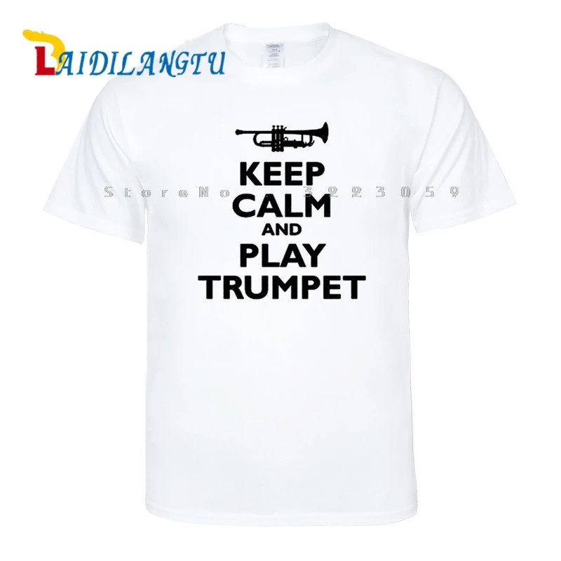 

Футболки Keep Calm and труба для мужчин, Забавный дизайн, принт, 100% хлопок, топы, футболки на заказ