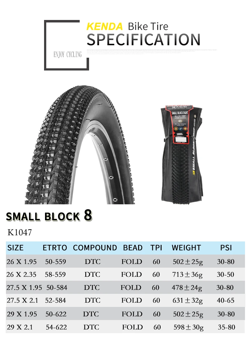 Kenda Folding Bike Tyre MTB 29 /27.5/ 26 Folding Bead BMX Mountain Bike Bicycle Tire Anti Puncture Ultralight Folding Tires