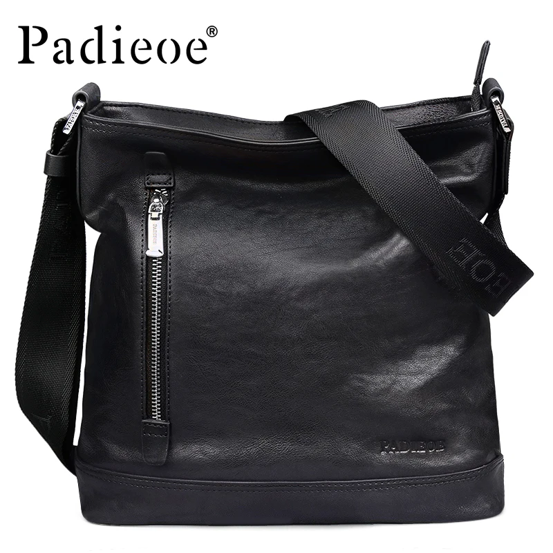 Мужская сумка мессенджер Padieoe из натуральной кожи на ремне|genuine leather men bag|brands man