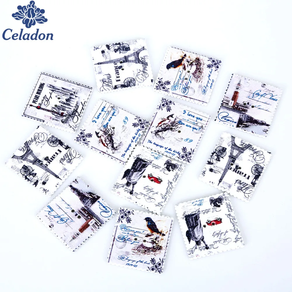 Celadon 50 шт. смешанные рисунки фотообои с двумя отверстиями для скрапбукинга