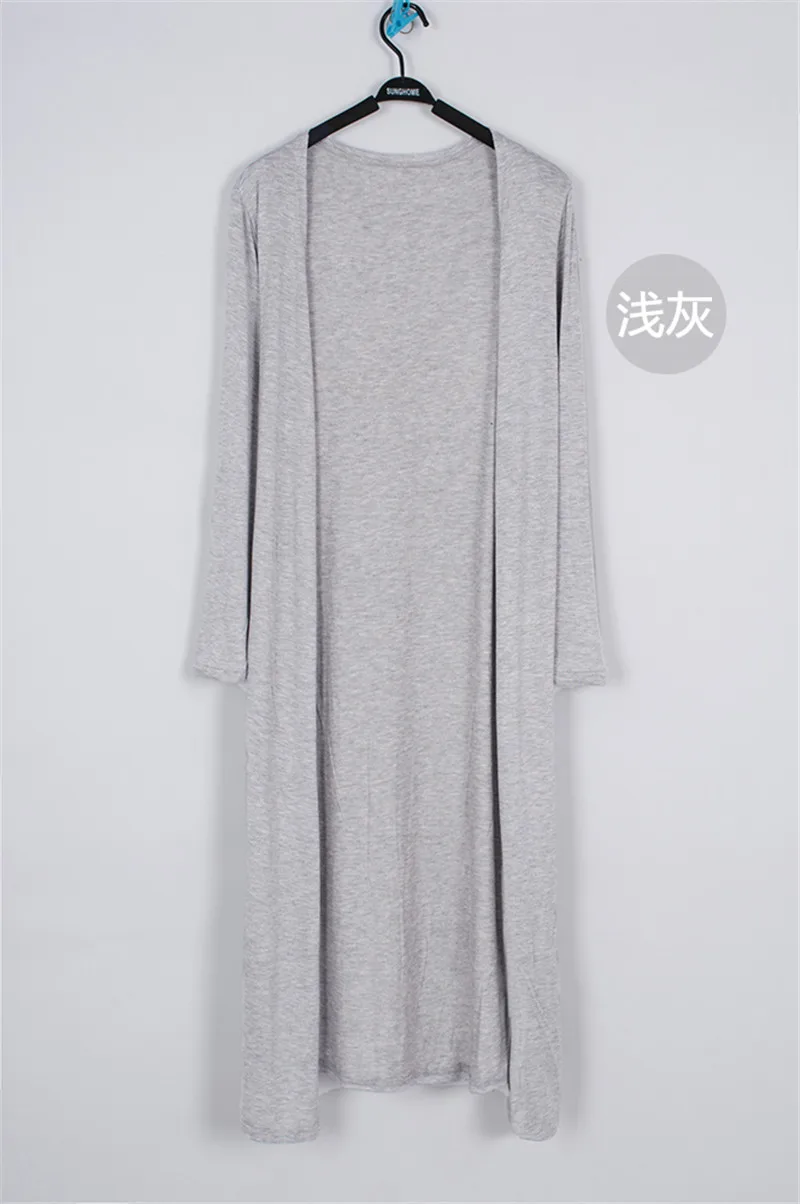 Korean 2019 Women Summer Thin Kimono Cardigan Long Sleeve Loose Hem Outerwear Black white tops 12 colors |