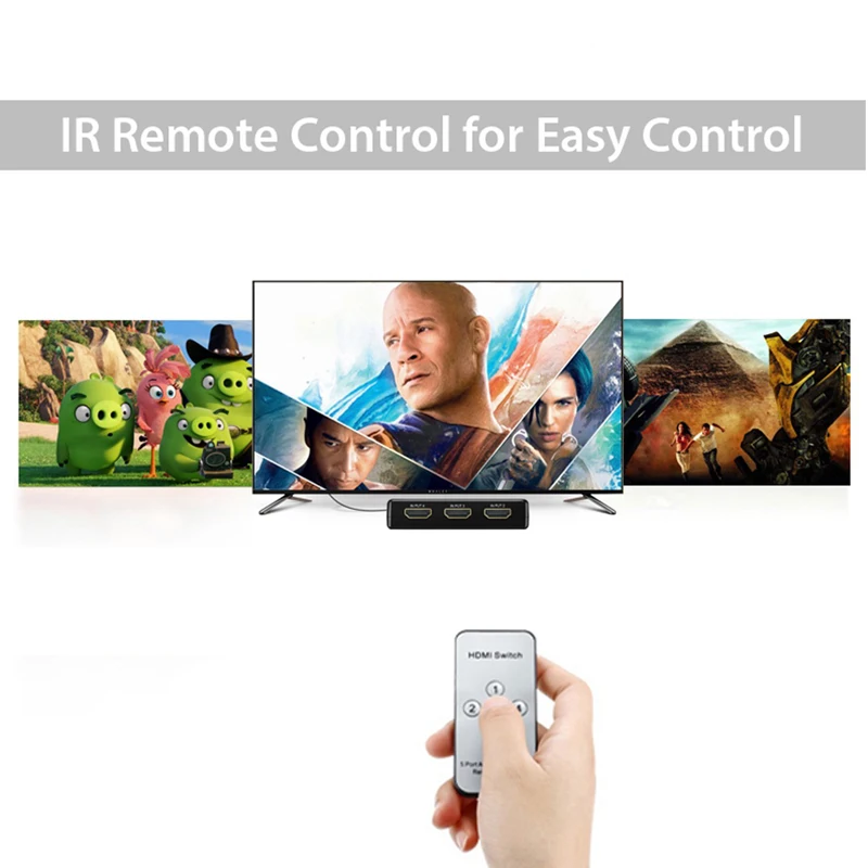 AIXXCO 5 портов HDMI переключатель разветвитель концентратор с ИК пультом