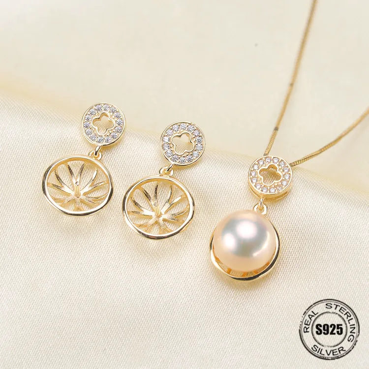 Ювелирные наборы с жемчугом аксессуары из стерлингового серебра 925 пробы