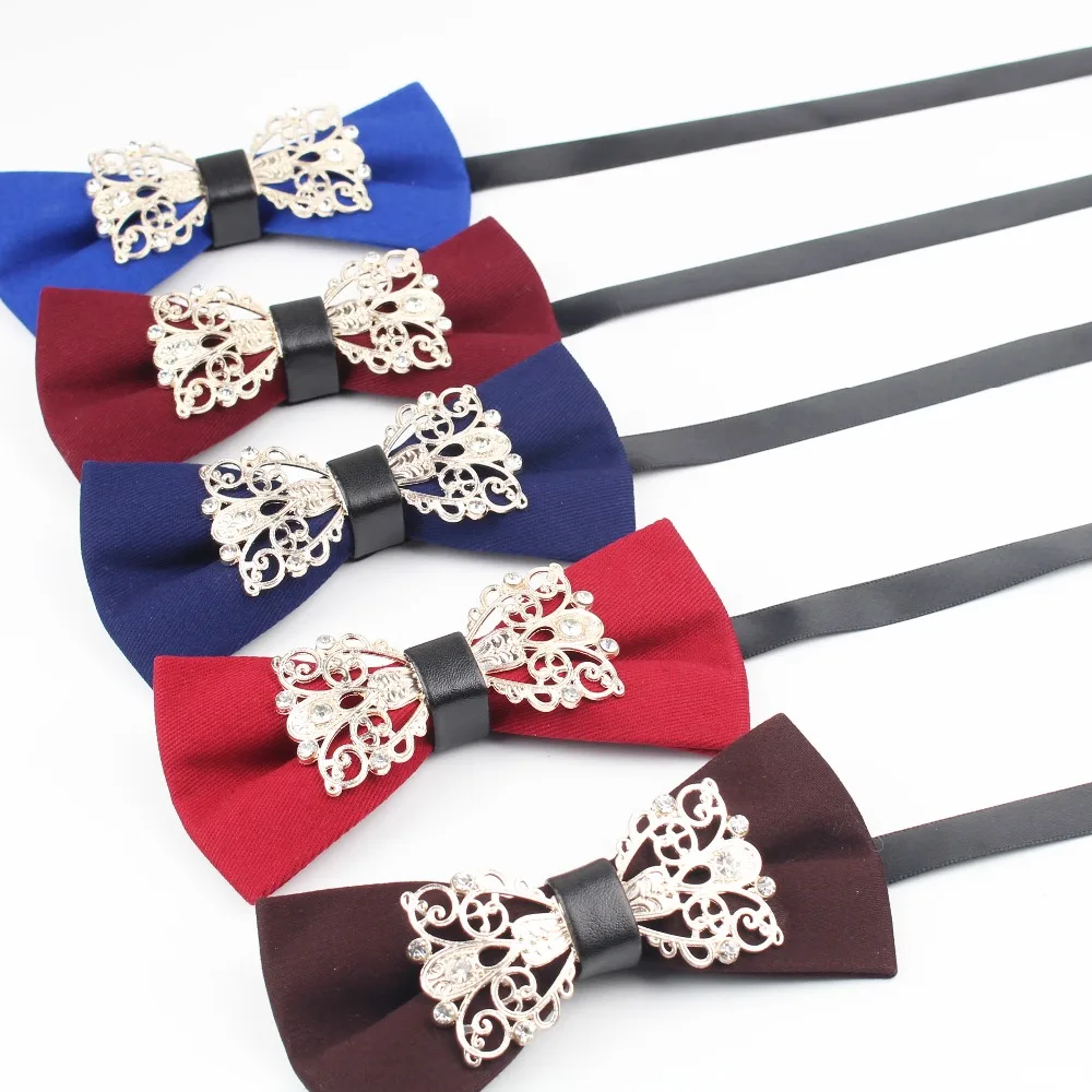 Для мужчин костюмы Роскошный Металлический алмаз Bowties bling блестящие хлопковые