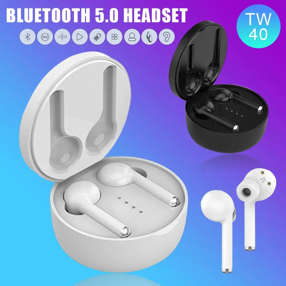 TW40 наушники-вкладыши TWS с Беспроводной Bluetooth 5 0 наушники стерео Hi-Fi звук гарнитуры