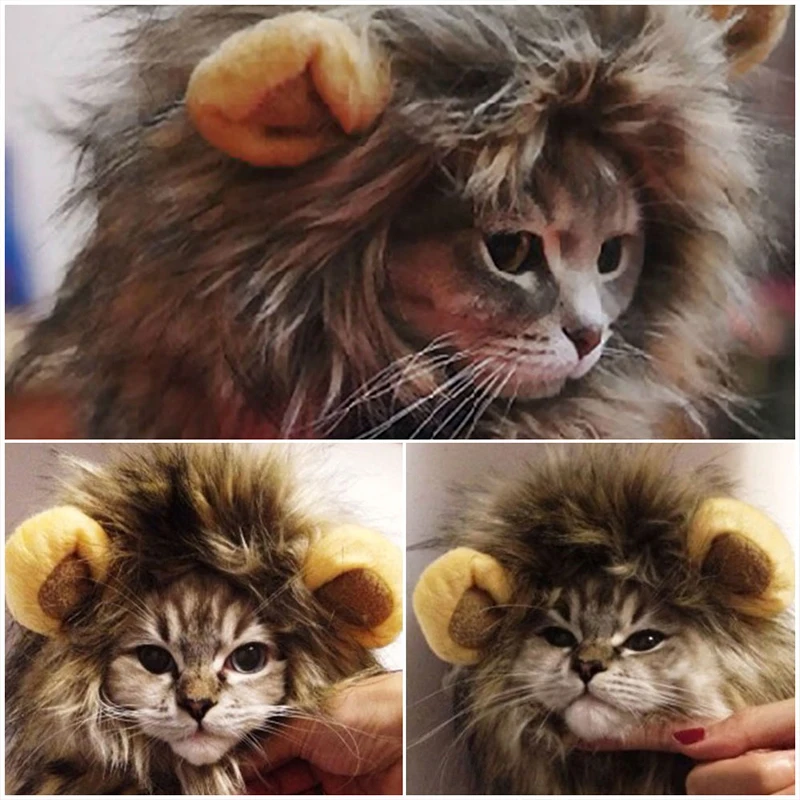 Пушистый Gatos в форме ожерелья Jouet чат Katten Speelgoed шляпа для животных Костюм Лев Мане