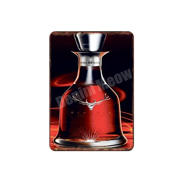 W Jagermeister потертый шик, металлический плакат, украшение для паба, бара, голова оленя, настенная наклейка, ликер, металлическая настенная художественная жестяная вывеска, домашний декор, MN107 - Цвет: W