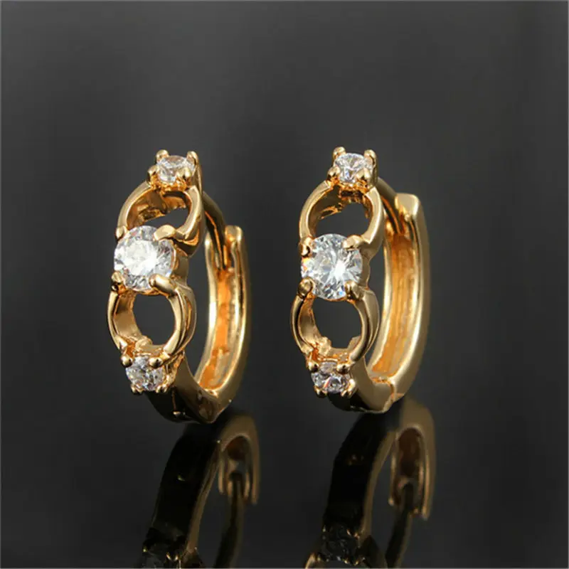 Новые Свадебные романтические серьги Simple18K Позолоченные Модные ювелирные