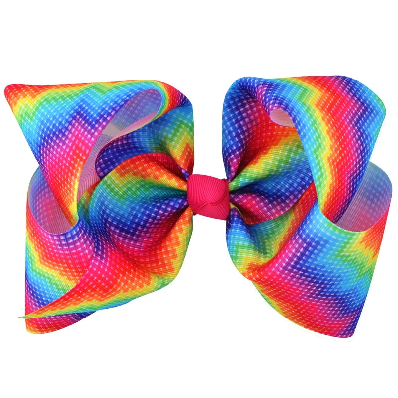 6 шт./лот 8 дюймов для девочек принт головной убор лента волос банты зажимы женщин