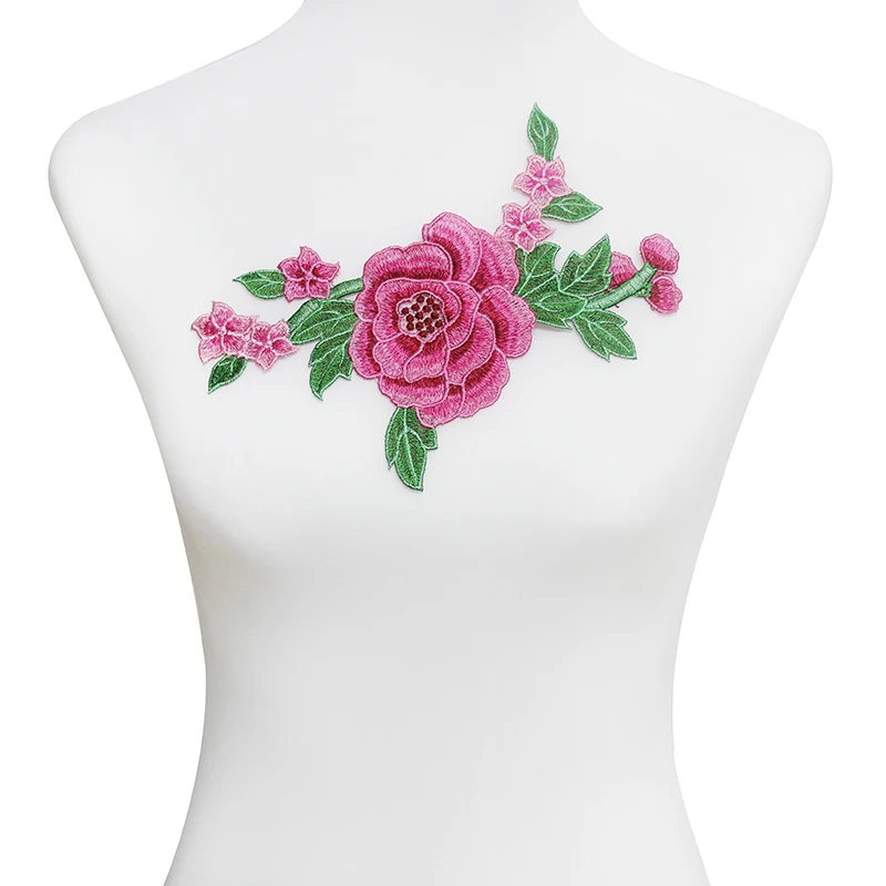 

10piece Rose Carmine Lace Embroidery Patches Lace Collar Motif Applique Scrapbooking Clothes Sewing Accessories