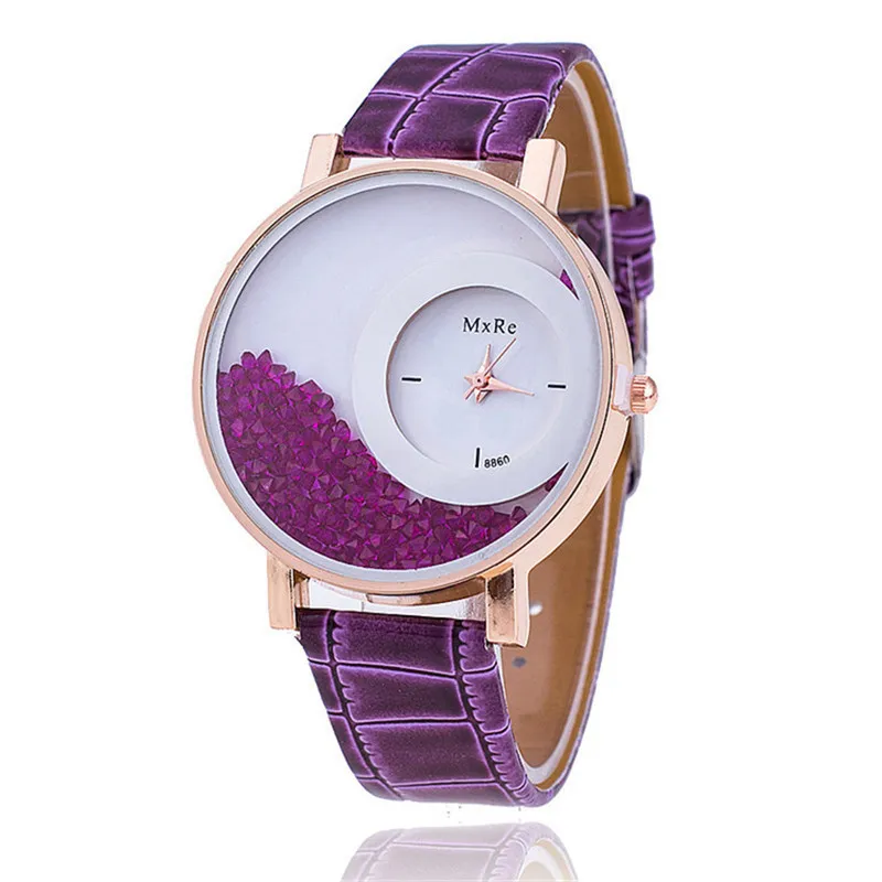 

RUNER luxury leather strap, women's unique design casual fashion watch