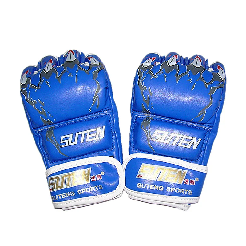 SUTEN Tiger Paw Высококачественные Боксерские перчатки полупальцевые SUTENG 3 цвета для