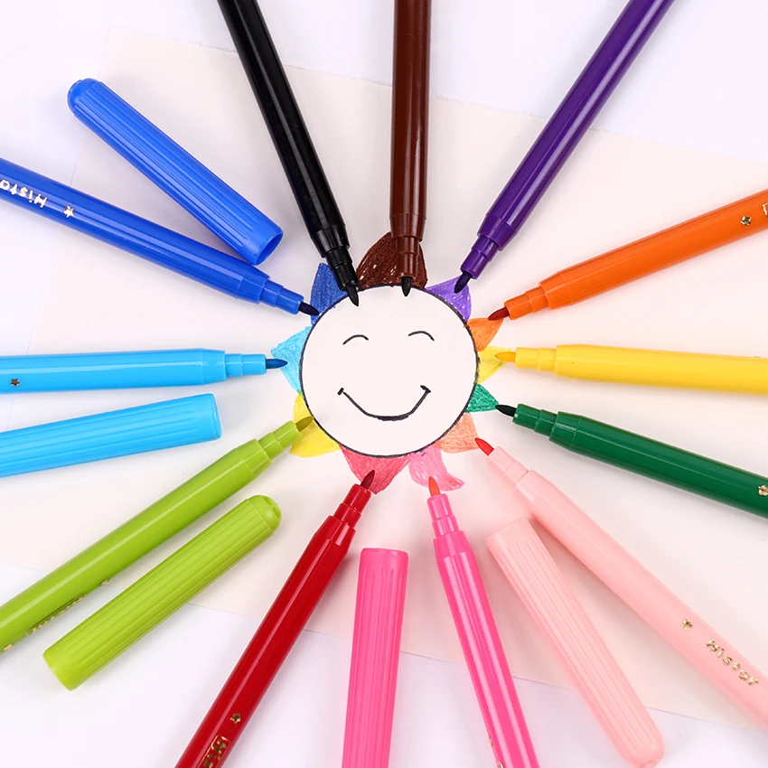 12PCS Color Premium Painting Pen Watercolor Markers Pen Effect Best for Coloring Books Manga Comic Calligraphy Pen