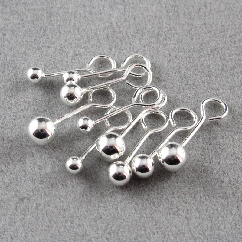 2PCS 3/4/5mm 925 Sterling Silver Ball Post Earring with open ring Stud Earrings Diy Findings | Украшения и аксессуары