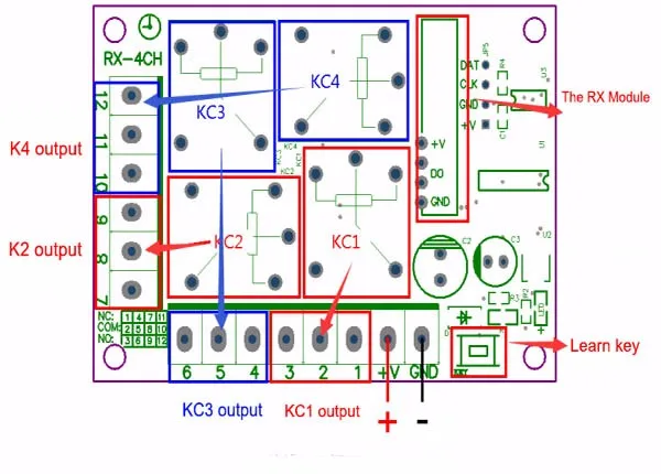 QIACHIP 433 Mhz универсальный Беспроводной удаленного Управление переключатель DC12V 4CH реле Модуль приемника и 2 шт 4 CH удаленные 433 МГц передатчик