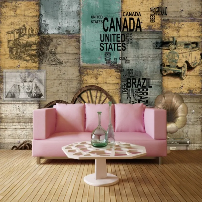 

Dropshipping Fatman Photo Wallpaper Retro Vintage Letter Wall Waterproof Wallpaper Living Room Wall Mural Papel De Pared