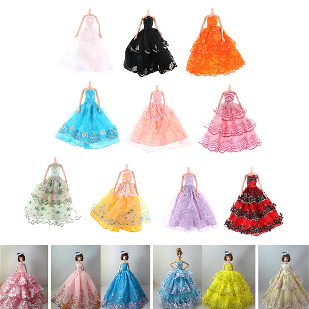 5 шт./компл. платья для куклы Барби случайный выбор подарок девочек многослойное