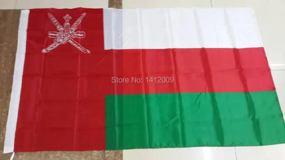 Бесплатная доставка 90*150 см висящий Оман Национальный флаг