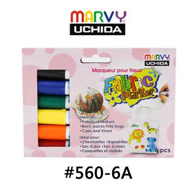 560-6A Marvy маркеры для ткани ручки 30 цветов Ткань краски искусство маркеры набор ребенок безопасный и нетоксичный DIY граффити краски ing одежда - Цвет: 560-6A