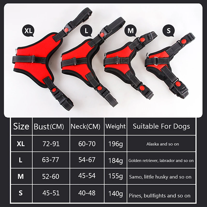 Прочная Светоотражающая шлейка для собак регулируемая больших прогулок