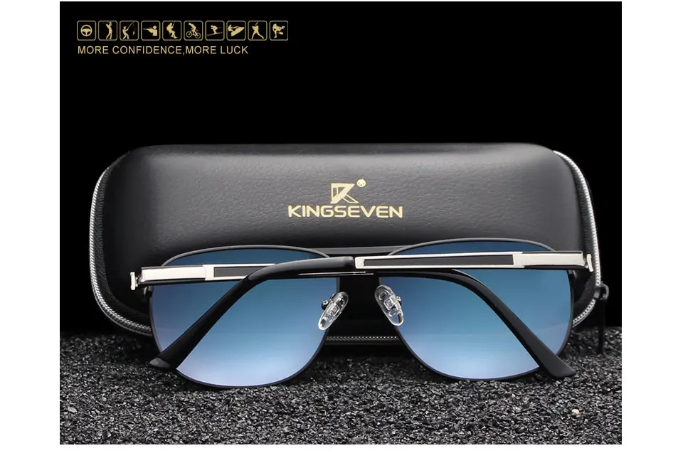 KINGSEVEN Квадратные Солнцезащитные очки из нержавеющей стали мужские поляризованные зеркальные солнцезащитные очки Пилот женские очки аксессуары N738