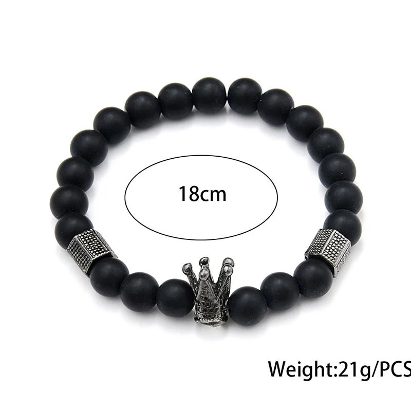 Crazy Feng Винтаж с черным натуральным камнем бусины браслет для мужчин Jewelry Шарм Лава камень Pulseira Hombres мужской ювелирные изделия