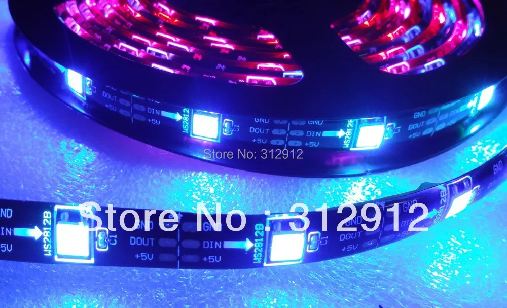 5 м DC5V черная печатная плата WS2812B led pixel srip IP65 30 шт. WS2812B/m с пикселей