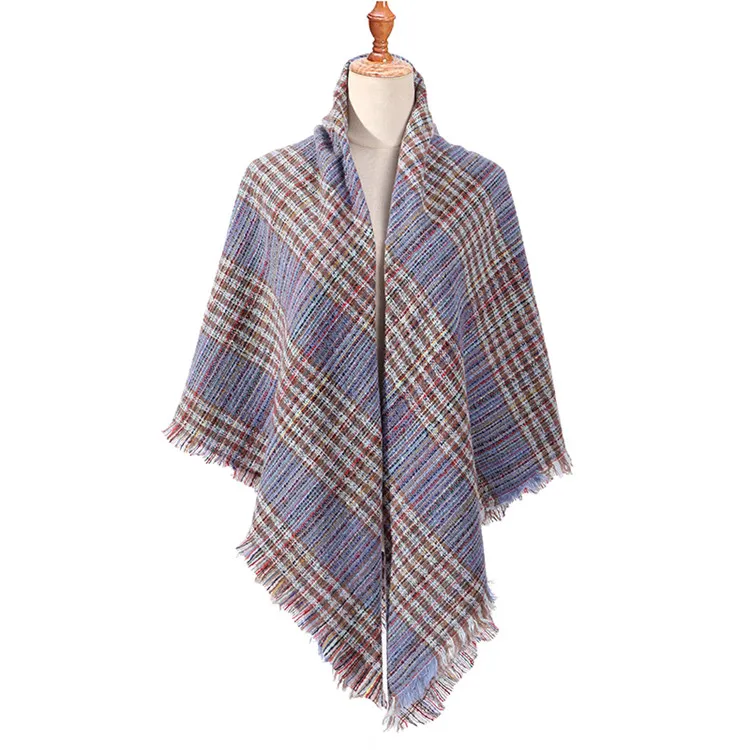 F17 Squre scarf Клетчатые шарфы; женские шарфы; зимние кашемировые шарфы; квадратные шали для женщин; обертывания; вязаное одеяло; бандана; теплые шарфы - Цвет: F17 Squre scarf