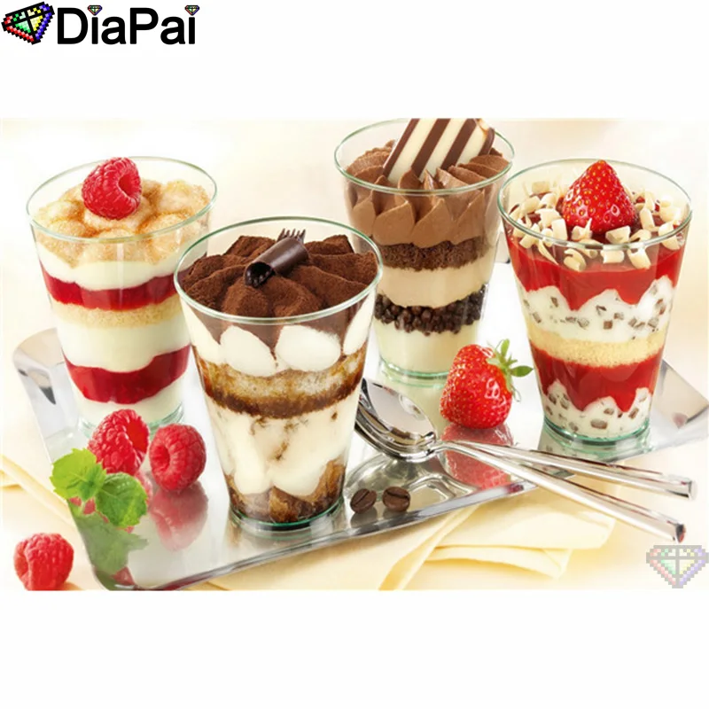 

DIAPAI 100% квадратная/круглая дрель 5D DIY Алмазная картина "торт десерт" Алмазная вышивка крестиком 3D декор A20421