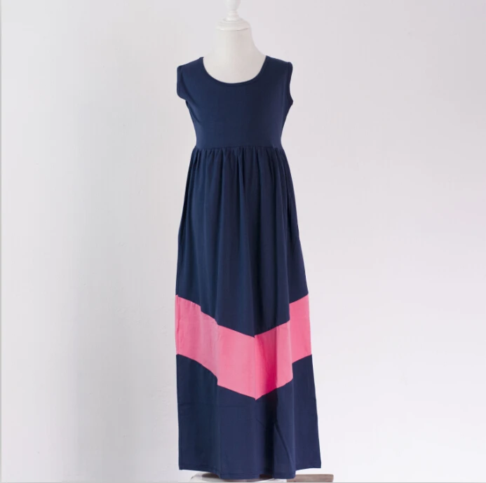 Новинка семейная одежда оптовая продажа Мама и я Макси-платья модное хлопковое