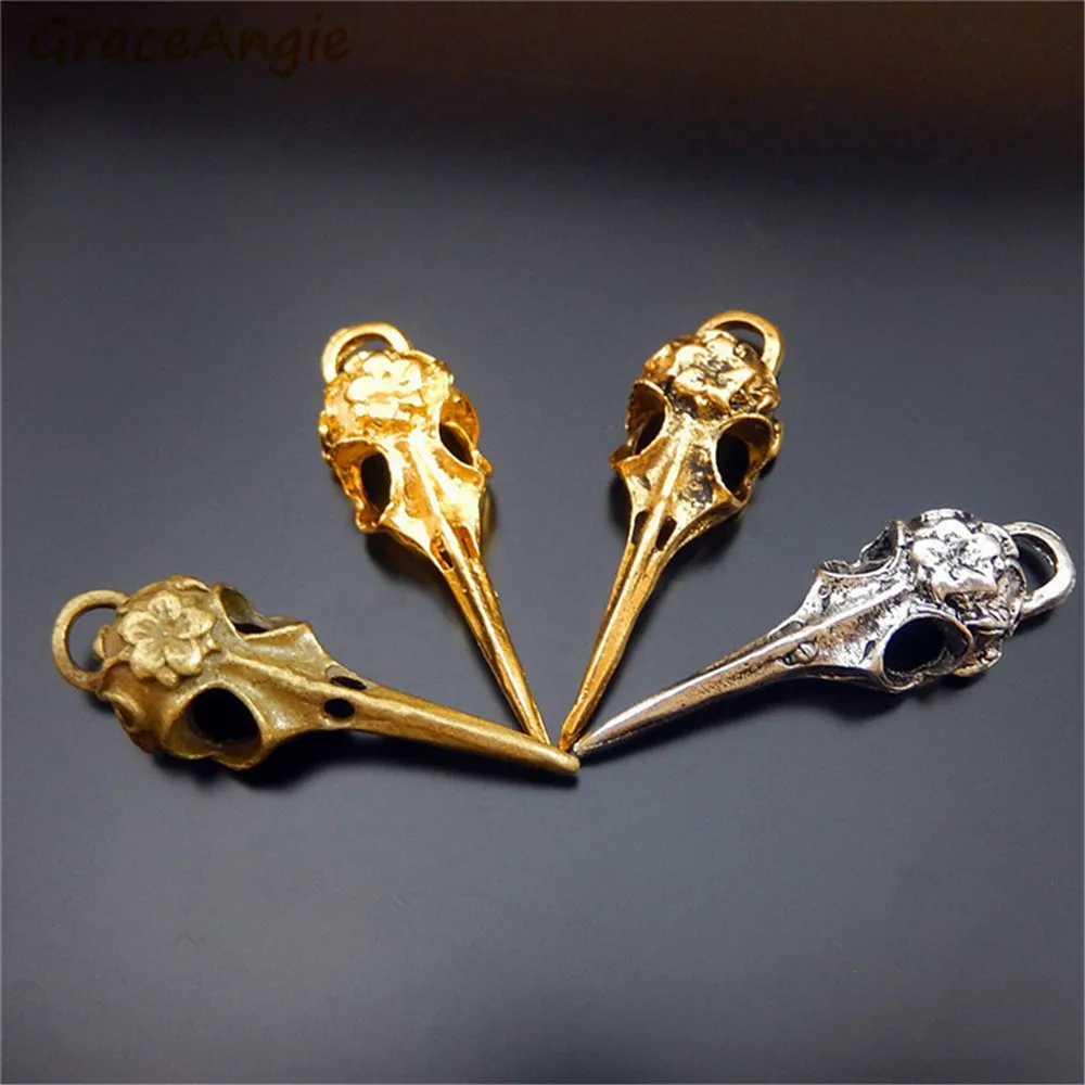 4 шт. подвеска в виде черепа головы птицы|charms antique bronze|charms antiquemini charms |