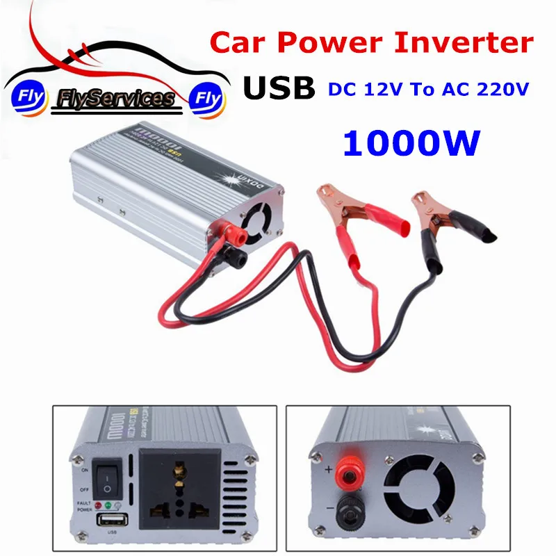 1000 Вт DC12V к AC 220 В автомобильный инвертор с USB зарядным преобразователем адаптер DC