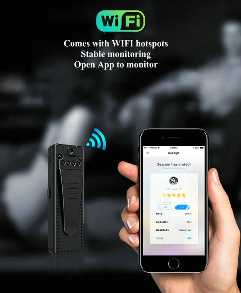 Супер Мини HD 1080 P wifi камера тело беспроводная s запись для суд доказательства