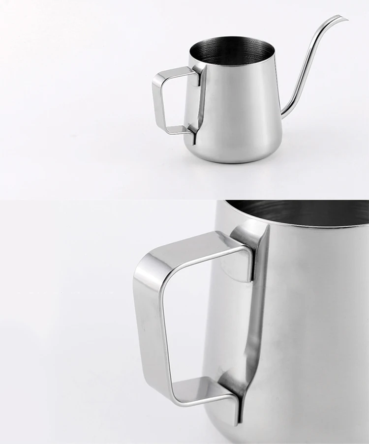 Маленький кофейник из нержавеющей стали Moka, чайник с длинным капельным типом, кувшин для вспенивания молока, мини чайник, кофейник для эспрессо, 250 мл, 350 мл