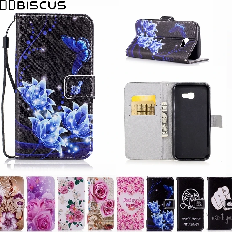 flower luxury Leather Soft TPU Flip Wallet Phone Cover For Samsung Galaxy A5 2017 A 5 SM A520 A520F A520F/DS A520H Case sm-a520f | Мобильные