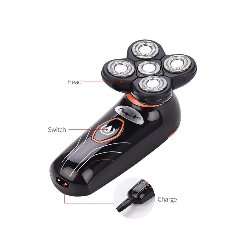 

Wet/Dry 5D Floating Head Electric Shaver Razor For Men Washable 5Blade Rechargeable Beard Shaving Machine Baldhead Hair Clipper