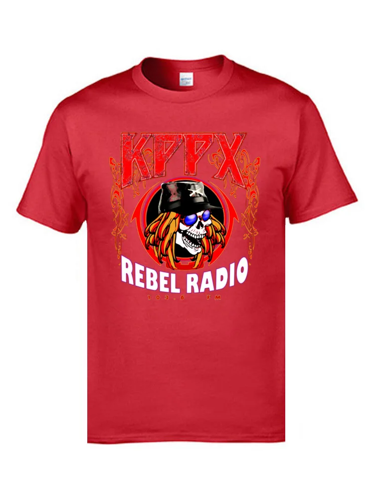 Футболка с принтом Heavy Metal Band Gun N Rose KPPX Rebel Radio Geek тенниска из 100% хлопка круглым