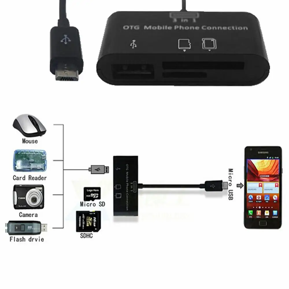 Micro USB SD SDHC TF кардридер 2 0 для телефонов Samsung Galaxy S7 S6 edge S5 S4 S3 S2 Note 5 4 3 Android |