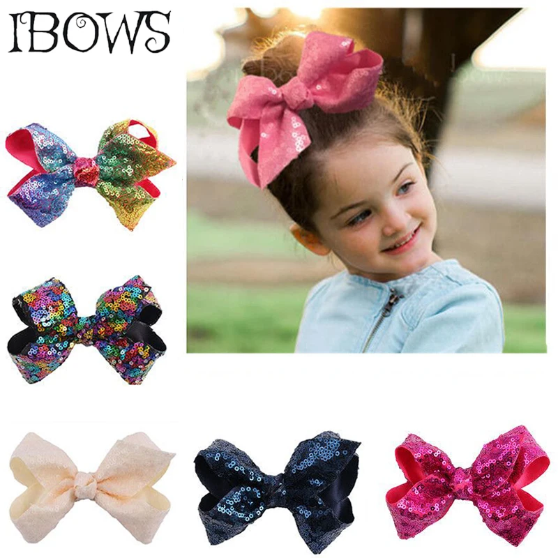 Банты для волос с зажимами аллигаторами ручной работы 5 дюймов|sequin hair bows|hair