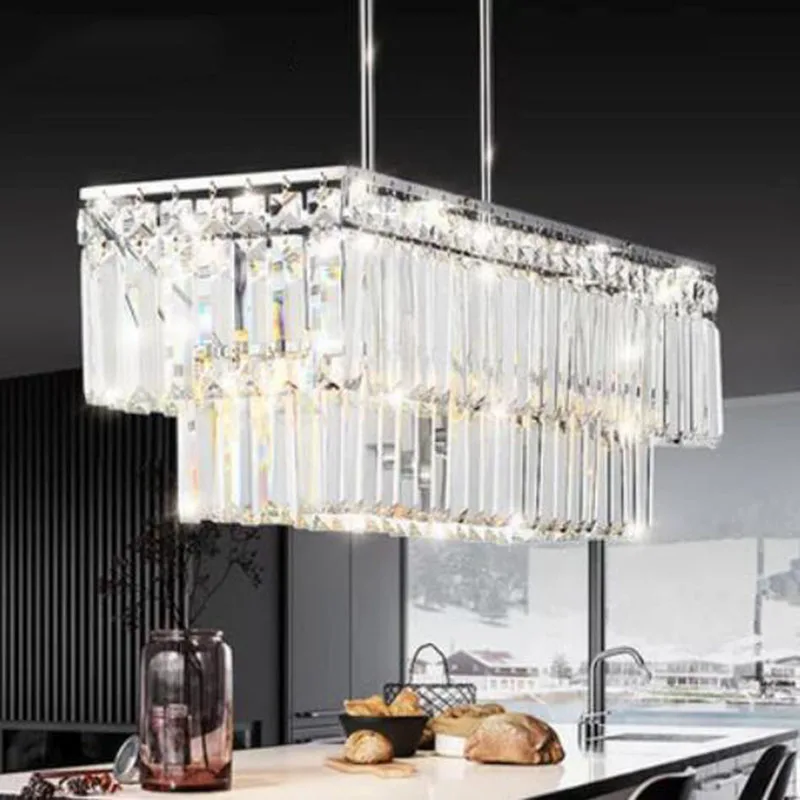 Современная хрустальная люстра s прямоугольсветодиодный светодиодсветильник