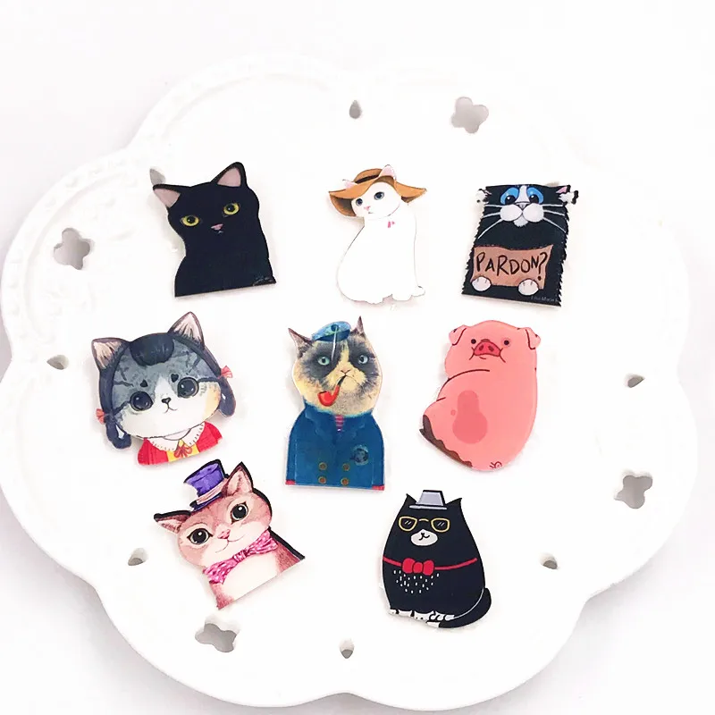 1 шт. мультфильм животное Кошка Собака брошь в виде поросенка акриловые бейджи