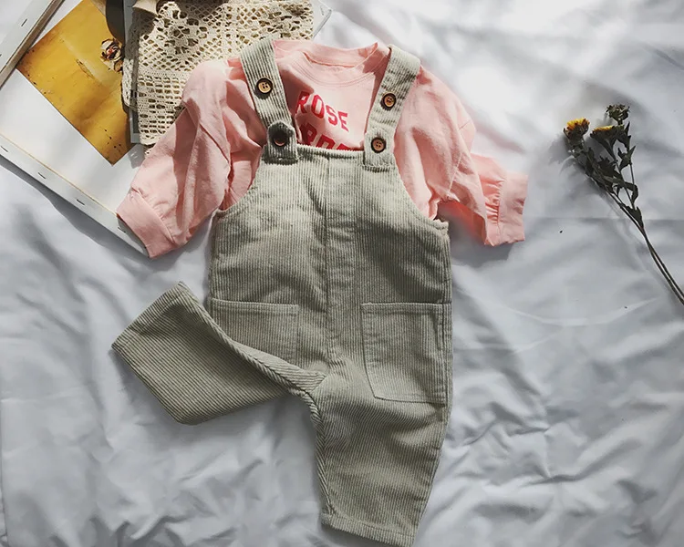 Весенние Универсальные однотонные Комбинезоны для маленьких девочек в