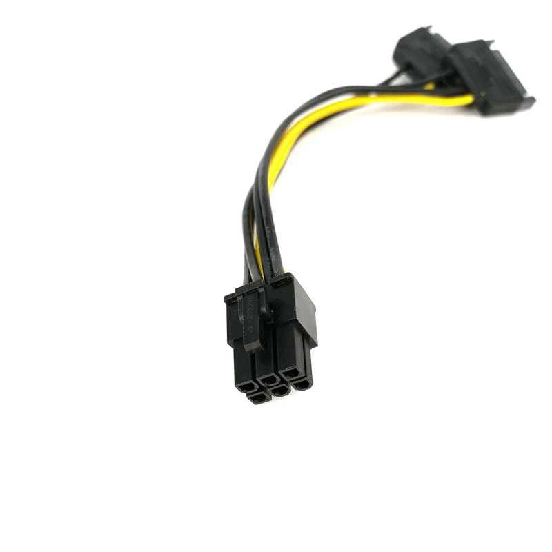 1/5 шт двойной SATA 15Pin штекер для PCI e Экспресс карты 6Pin женский видеокарта Кабель