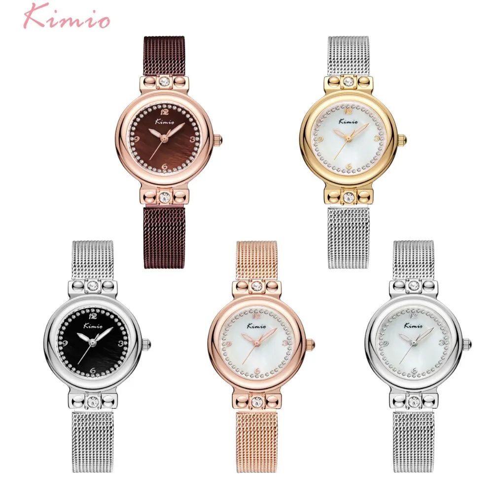 KIMIO женские часы из Миланской сетки плетеные нержавеющей стали браслет платье