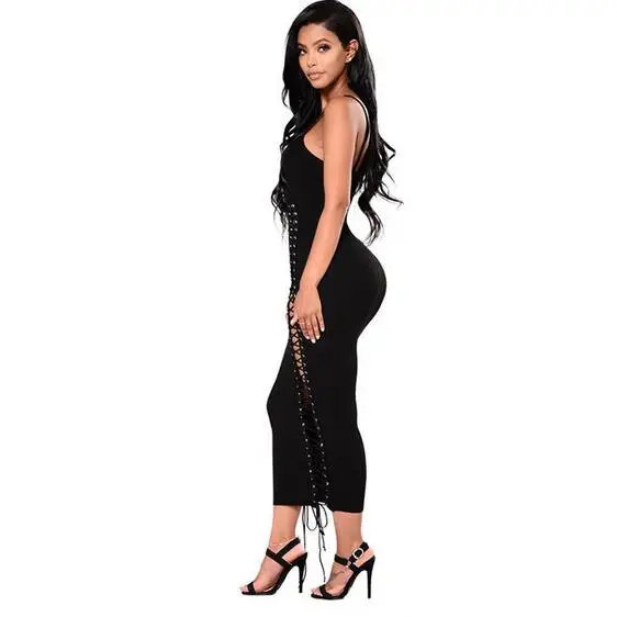 Для женщин кружево до черные пикантные выдалбливают Длинные Bodycon для клуба