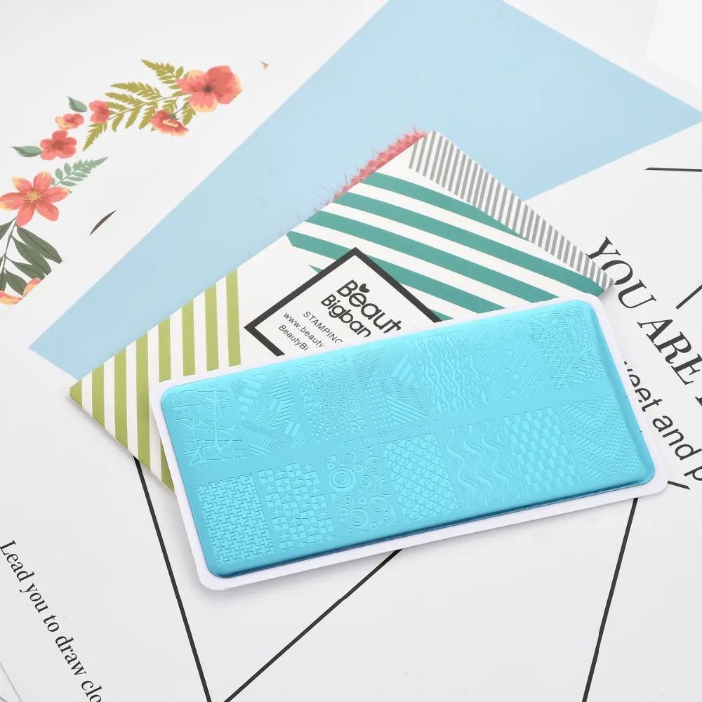BeautyBigBang волнистые полосатые геометрические изображения XL-017 штамповочные пластины инструмент для дизайна ногтей DIY ногти Печать нержавеющая сталь штамповочная пластина