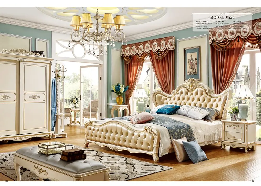 Роскошная элегантная мебель для спальни в европейском и американском стиле с ТВ