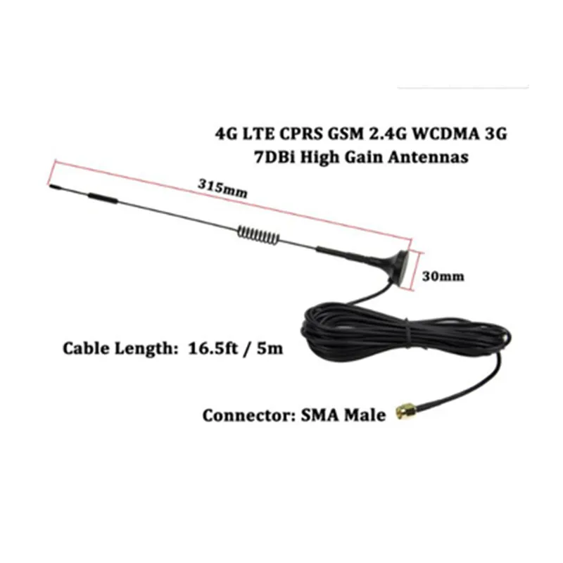 4 аппарат не привязан к оператору сотовой связи антенна Wi Fi 7dBi SMA внешняя